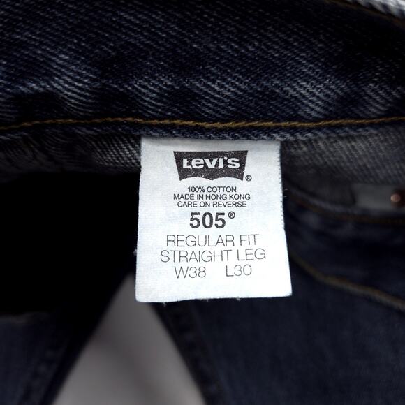 Vintage Levis 505 Jeans Mens 38x30 EUC Dark Blue Denim Retro - Picture 2 of 9